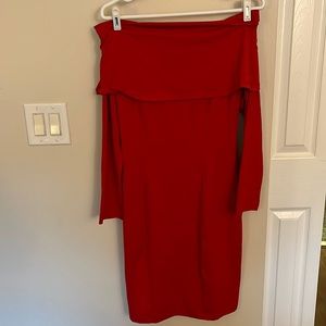 AKIRA Off Shoulder Fitted Stretch dress